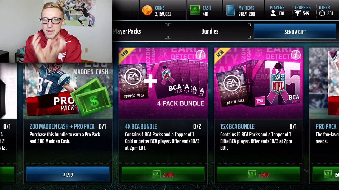 LET'S GO ! BCA BUNDLE OPENING ! 15x BCA Packs ! Madden Mobile 17 ✔ (MMG)