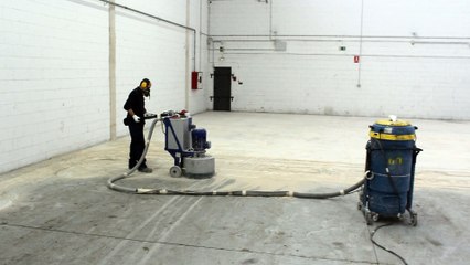 Preparación pavimento con máquina de diamante