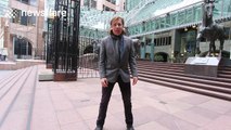 YouTuber attempts hilarious 'revolving door challenge' in City of London