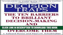 [PDF] Decision Traps: Ten Barriers to Brilliant Decision-Making and How to Overcome Them Popular