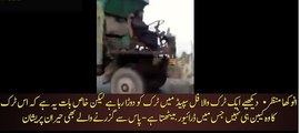 Only in Pakistan - A Man drives a truck without truck's driver's cabin - YouTube