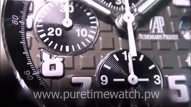 Swiss replica watches Audemars Piguet Royal Oak Offshore Ultimate Chronopassion V5 Grey Dial on Black Rubber Strap A7750 sku0204