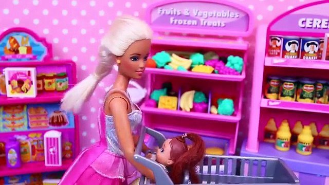 Elsa & Frozen Kids Grocery Store Challenge ❤ Barbie Supermarket Health Food Battle DisneyCarToys