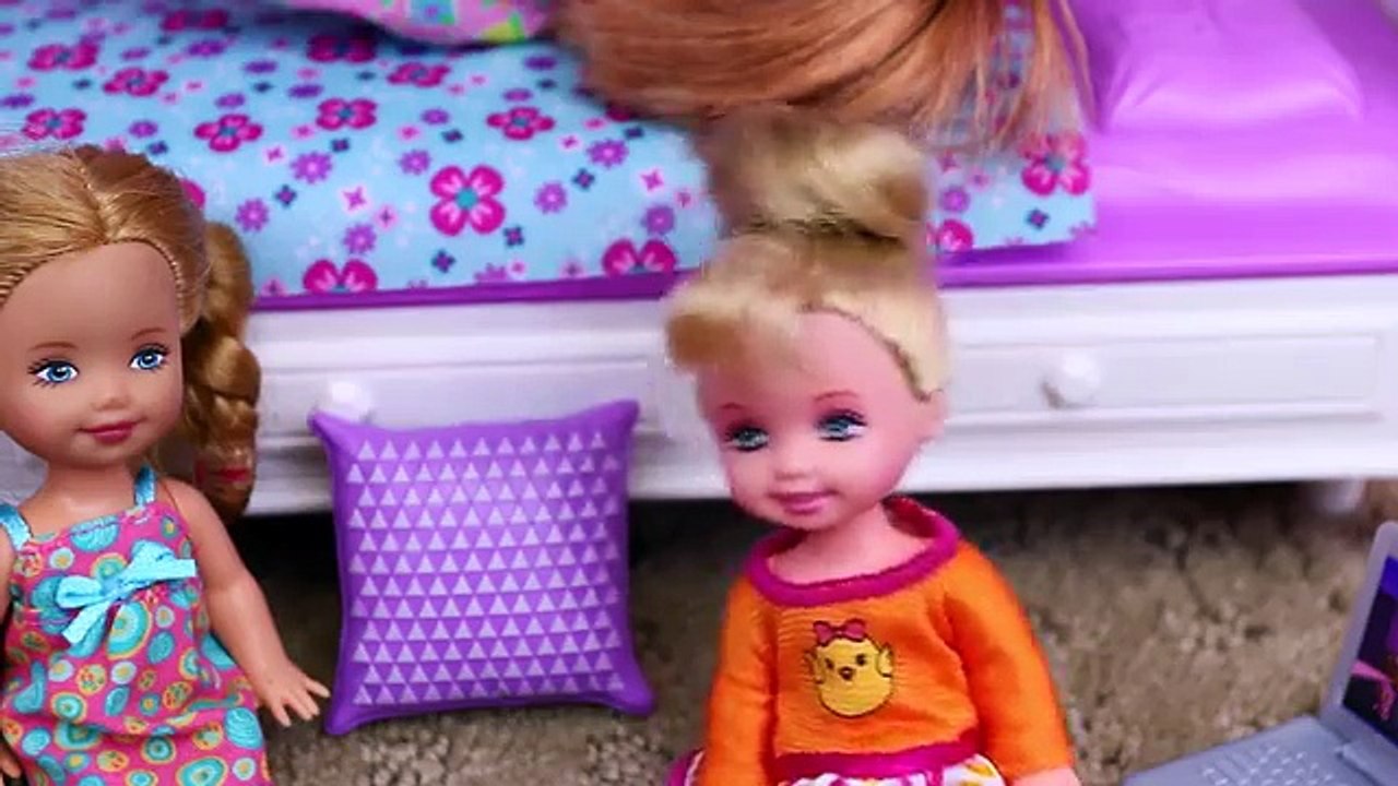 Frozen Kids Sleepover PART 1 Barbie Kelly Dolls Prank Stacie Prank Calls Barbie Parody DisneyCartoys