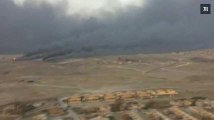 L'armée irakienne diffuse des images aériennes de champs de pétrole en feu