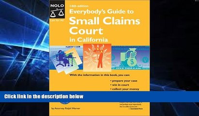 Must Have  Everybody s Guide to Small Claims Court in California  READ Ebook Full Ebook