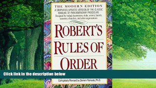 Books to Read  Robert s Rules of Order: A Simplified, Updated Version of the Classic Manual of