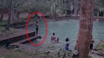 OMG The ghost just Passed Near those children | Real Ghost Sighting From Pond