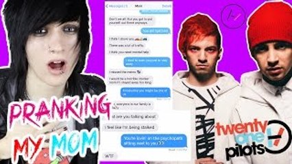 SONG LYRIC TEXT PRANK ON MY MOM - Twenty One Pilots song "Heathens"