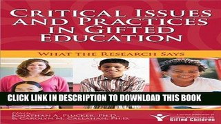 [DOWNLOAD] PDF Critical Issues and Practices in Gifted Education: What the Research Says