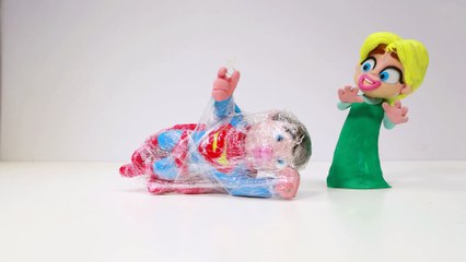 Elsa Scared of Big Bad Rooster _ Spongebob Squarepants Patrick Star Play Doh Animation