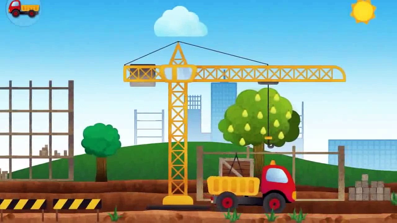 Çizgi Film - Damperli Kamyon Yule Yağmurda çalışıyor