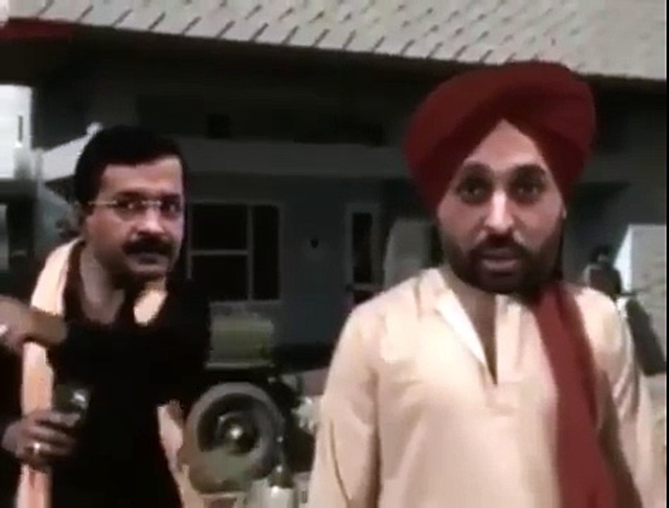Bhagwant Mann te Arvind Kejriwal di Ladai