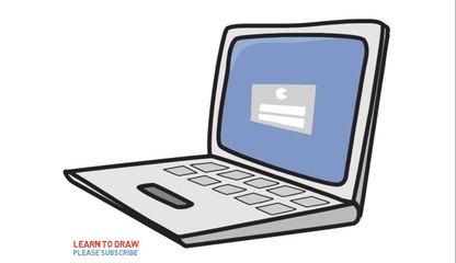 How to draw a laptop computers for kids step by step
