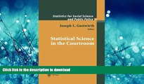 FAVORIT BOOK Statistical Science in the Courtroom (Statistics for Social and Behavioral Sciences)