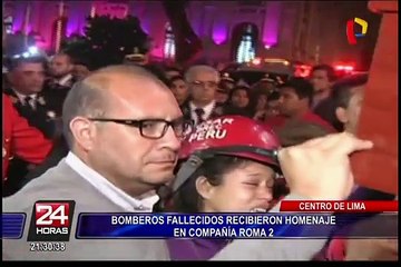 Bomberos fallecidos recibieron homenaje en Compañía Roma 2 del Centro de Lima