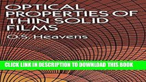 [EBOOK] DOWNLOAD Optical Properties of Thin Solid Films (Dover Books on Physics) GET NOW