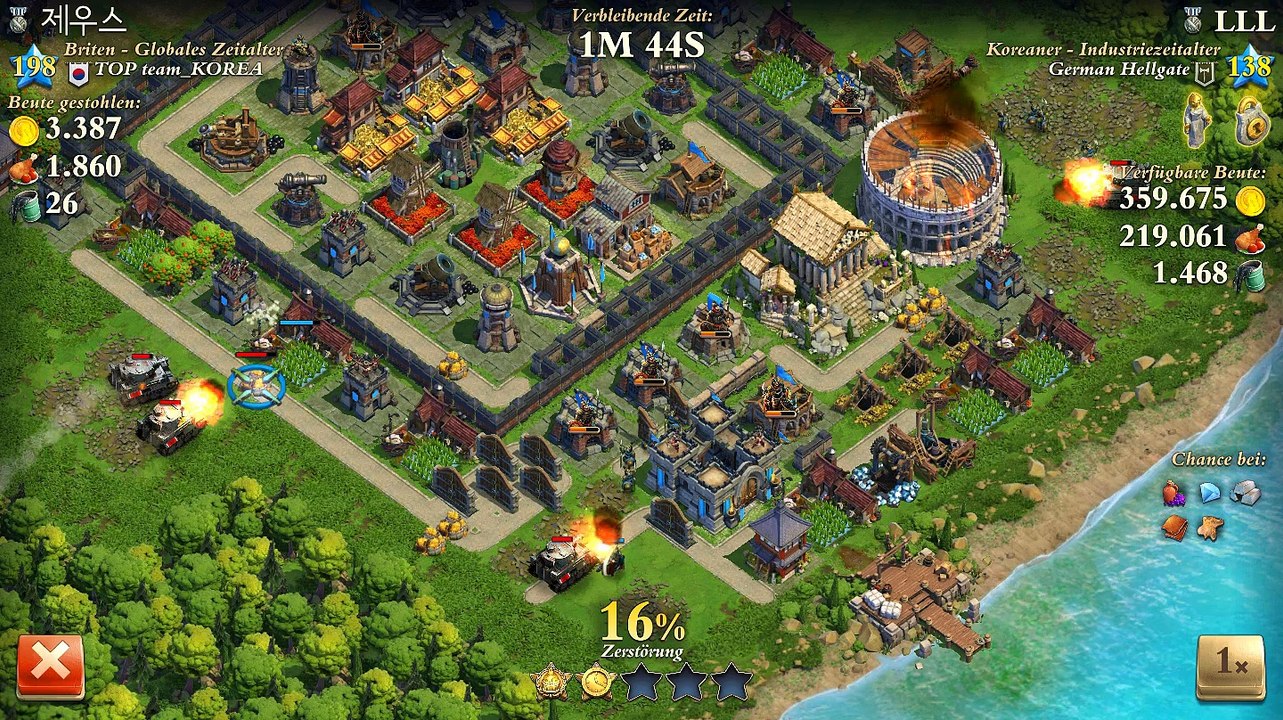 DomiNations Attack Strategy with 5x Heavy Tank's Mk.3 and 4x Fighter Mk.1