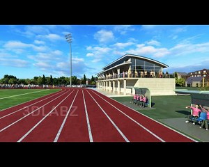 3D Animation for Sports Center with Athletic Track - Cranleigh School in United Kingdom