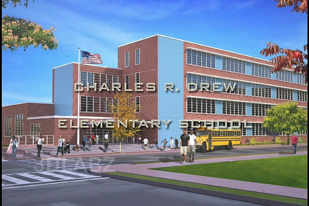 School 3D Walkthrough | Charles R.Drew Elementary School at Washington, United States
