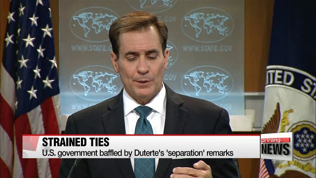 U.S. government baffled by Duterte's 'separation' remarks