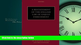 FREE DOWNLOAD  Restatement of the English Law of Unjust Enrichment READ ONLINE
