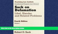 READ book  Sack on Defamation: Libel, Slander   Related Problems 2 VOLUME SET (Practicing Law