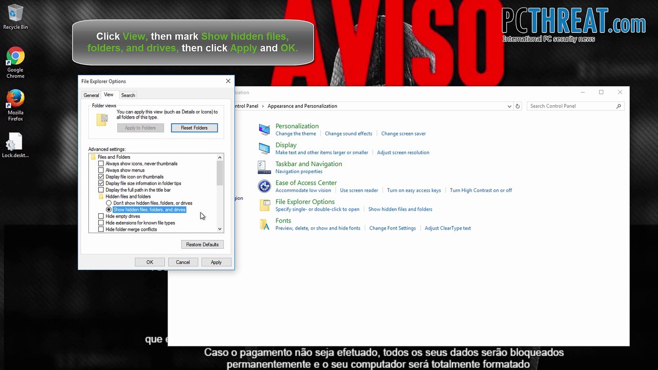 Delete Aviso Ransomware