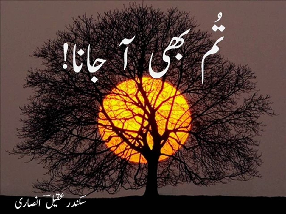 Urdu Poetry tum bhi aa jaanaa تُم بھی آ جانا