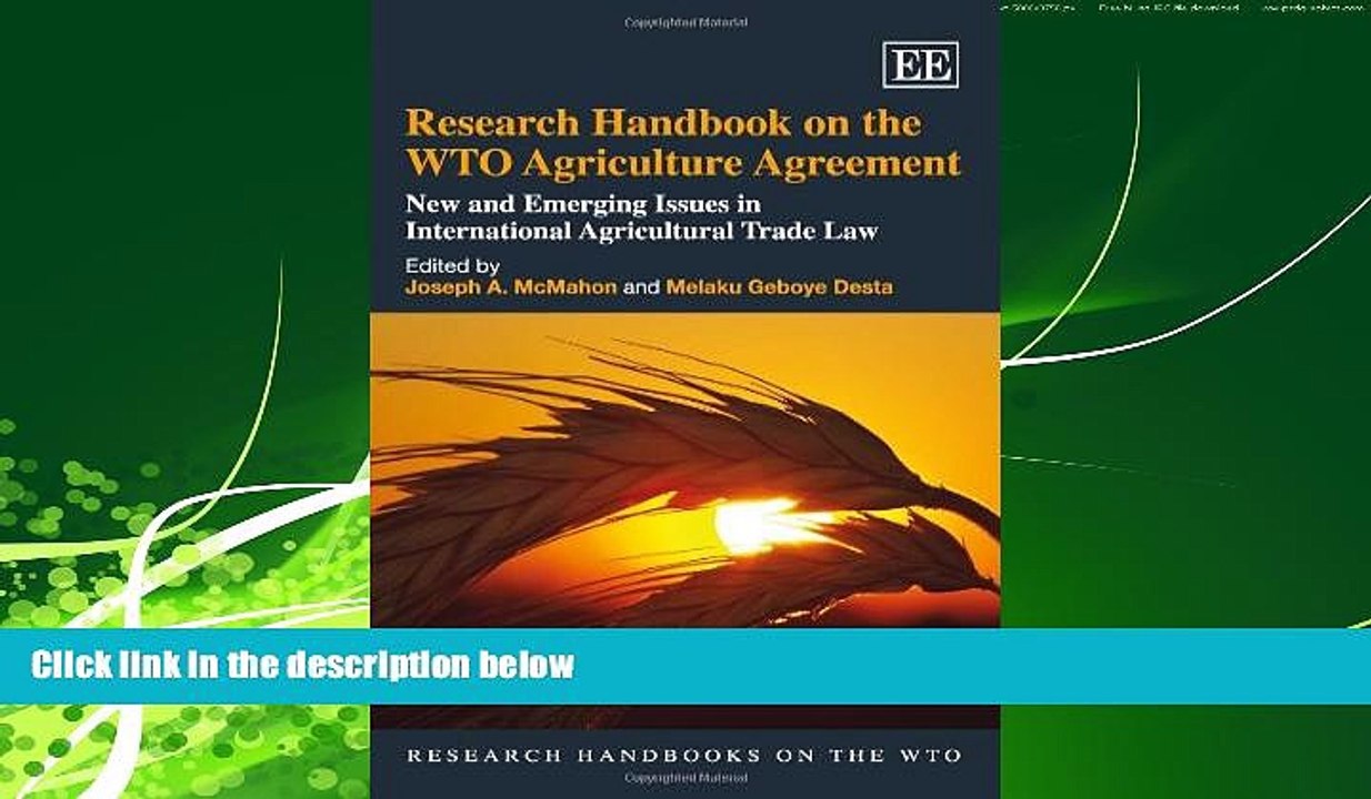 READ book  Research Handbook on the WTO Agriculture Agreement: New and Emerging Issues in
