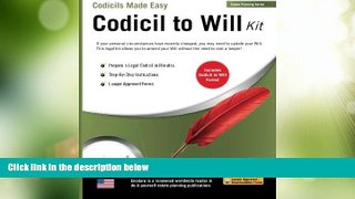 Big Deals  Codicil to Will Kit  Best Seller Books Most Wanted