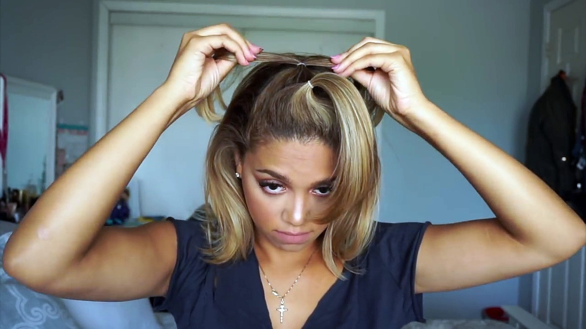 3 Easy Hairstyles For Short Medium Length Hair Ashley Bloomfield Video Dailymotion