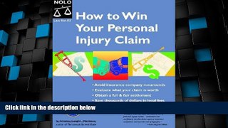 Big Deals  How To Win Your Personal Injury Claim  Best Seller Books Most Wanted