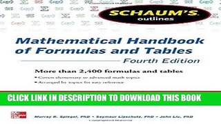 [Free Read] Schaum s Outline of Mathematical Handbook of Formulas and Tables, 4th Edition: 2,400