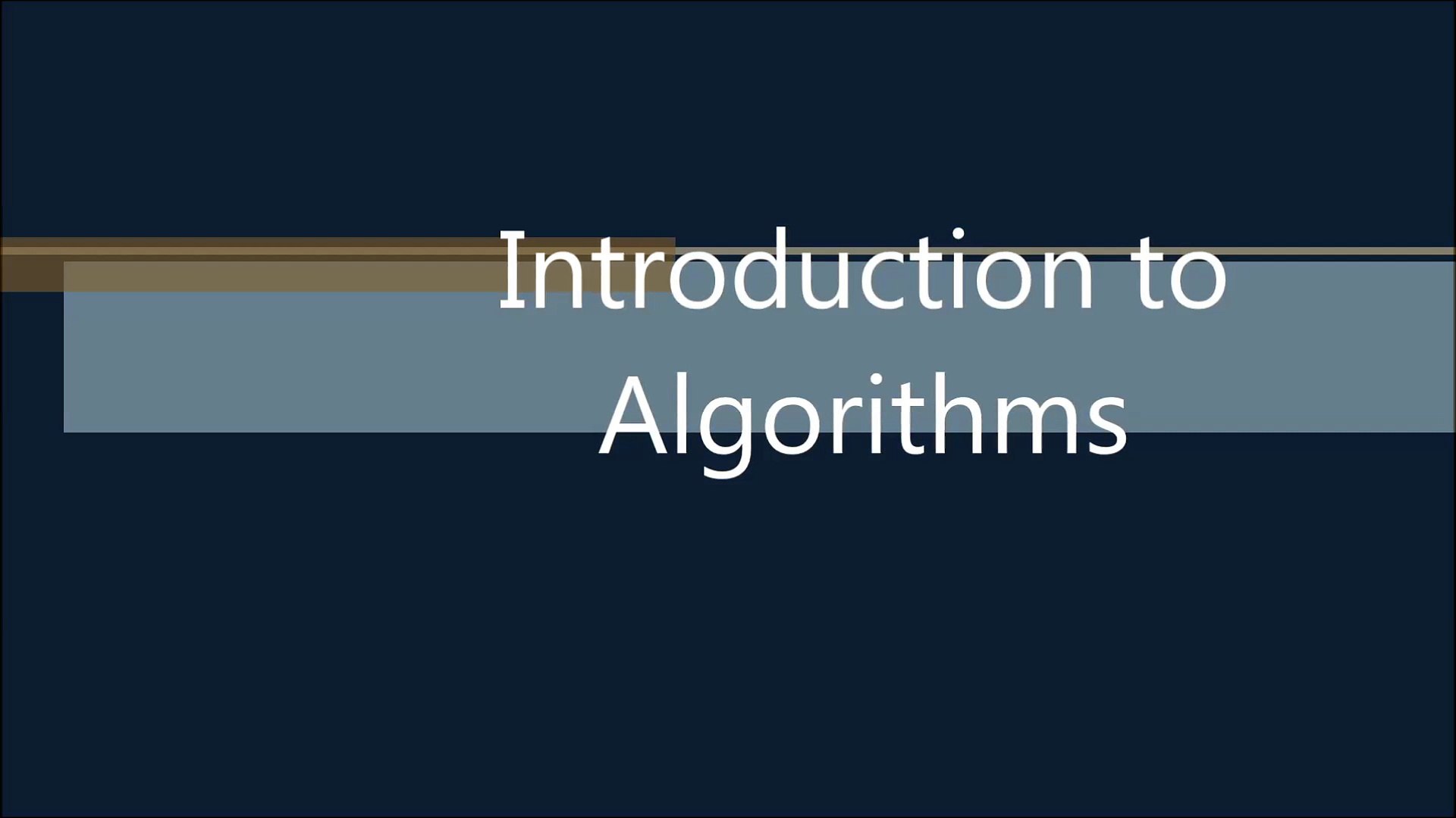 1. Introduction to Algorithms Part 1