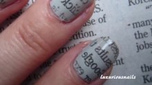 Newspaper Print Nail Art Tutorial