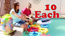 POTTY TOSS! Swimming Pool Family Fun Game Gross Poop   Little Tikes Giant Waffle Blocks Carnival Fun