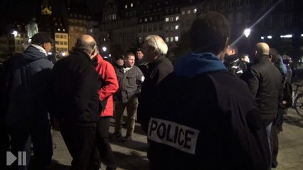 Policiers en colère à Strasbourg sur la place Kléber