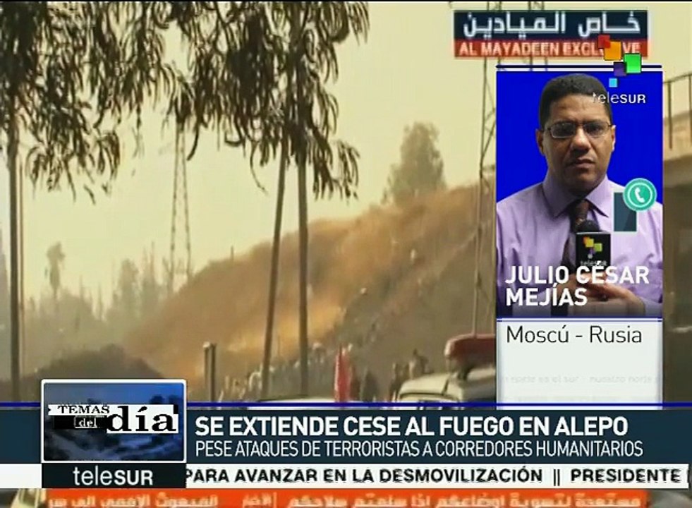 Extiende Rusia tregua humanitaria en ciudad siria de Alepo