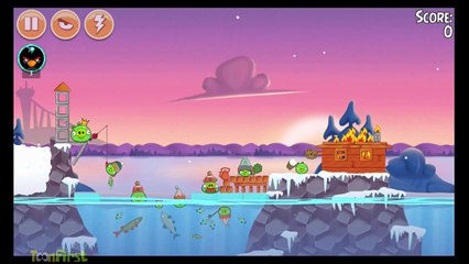 Angry Birds Seasons: Terrence On Finn Ice Level 15 - 16 Walkthrough 3 Star