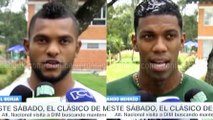 Miguel Borja y Orlando Berrío hablaron en la previa del clásico entre Medellín y Nacional · Liga Águila 2016-II (fecha 17)