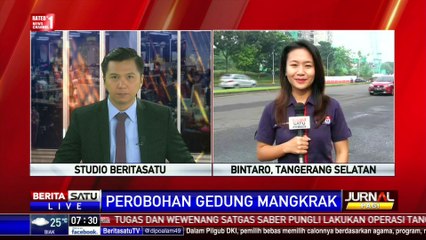 Dua Pilar Utama Gedung Panin Bintaro Berhasil Roboh