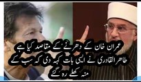 tahir ul qadri talk about imran Khan dharna