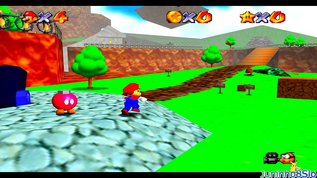 Super Mario 64-Course 1-Bob-Omb Battlefield-Big Bob-Omb on the Summit-Star 1