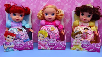 NEW Disney Princess Baby & Toddler Dolls The Little Mermaid Ariel, Belle & Aurora Doll Crib