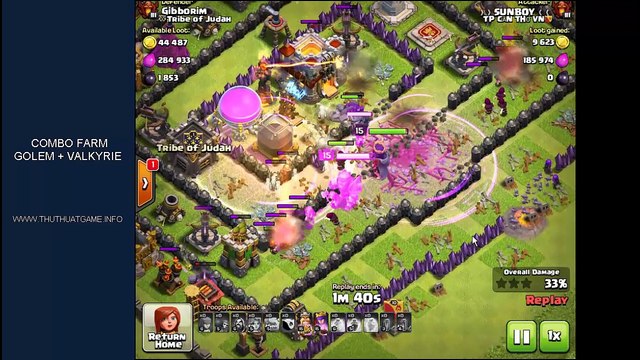 [clash of clans] Farm tài nguyên với Combo Golem và Valkyrie