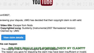 youtube copyright nonsense, wrong song, no redress.