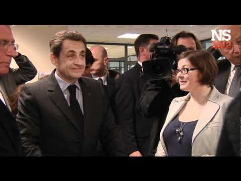 Nicolas Sarkozy en visite à la Maison de l'Emploi de Vitré (Ille-et-Vilaine)