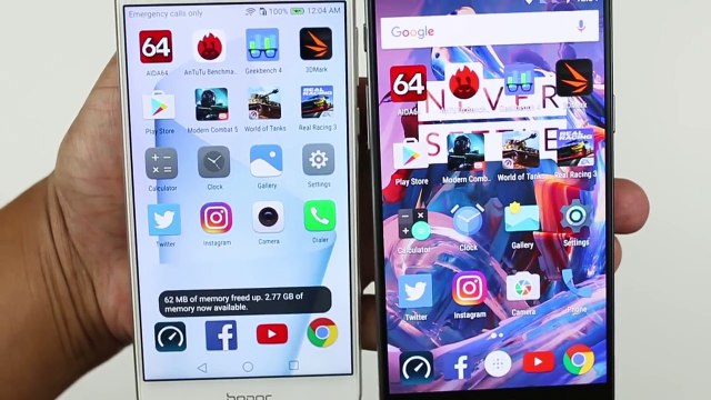 Huawei Honor 8 vs OnePlus 3 Speed Battery Multitasking Heat Test Comparison Review!