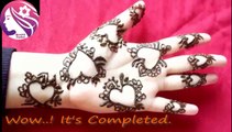 Easy Hearts Mehndi Designs Simple and easy step by step for hands episode #105 by Art Institute.